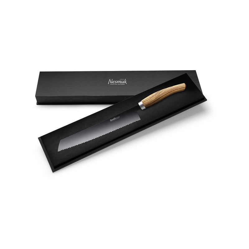 JANUS bread knife 270 olive wood box