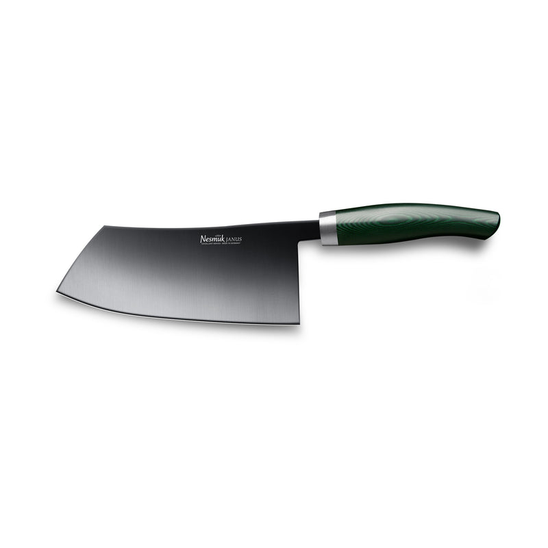 Janus Chinese chef's knife 180 Micarta Green 